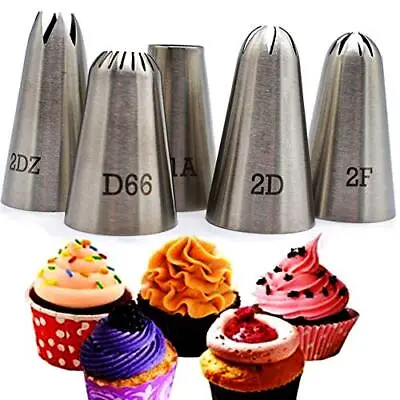 £7.42 • Buy Large Piping Tips Cake Decorating Tools, 5 Pack Cake Piping Nozzles Tips Kit -
