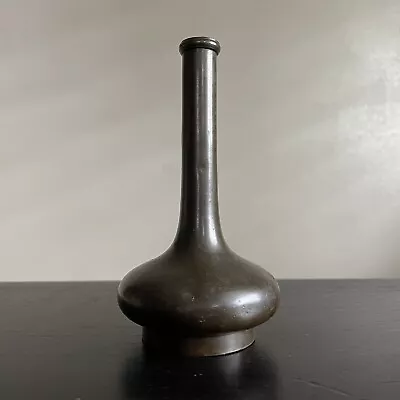 Vintage Japanese Bronze Long Neck Ikebana Bud Vase Bottle Scholar Art NR • $9.99