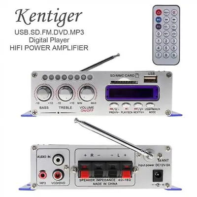 2CH Mini HIFI Power Amplifier Audio Stereo Amp Home Car USB MP3 FM SD Jack Input • $18.95