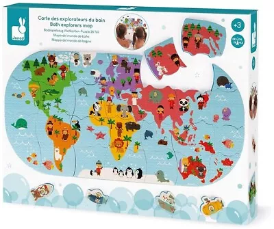 Janod Bath Explorers Map - Early Years Bath  Educational Game For Kids • £14.99