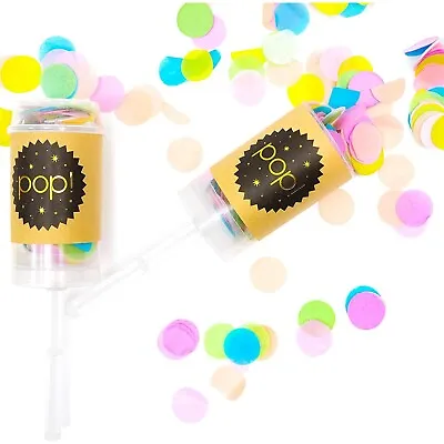 $13.99 • Buy 6 Pack Colorful Push Pop Confetti Canons Poppers With 6 Bag Refills For Party