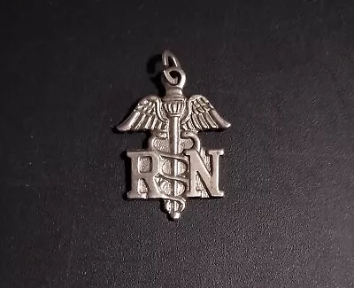 Vintage RN Caduceus Registered Nurse Medical Charm Pendant • $3