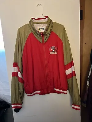 Vintage Vtg San Francisco 49ers Large L Locker Line SF Wind Nylon Jacket Rare • $135