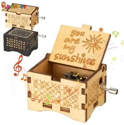 $126.41 • Buy Wood Music Boxes Spencer You Are My Sunshine Laser Engraved Vintage Gifts