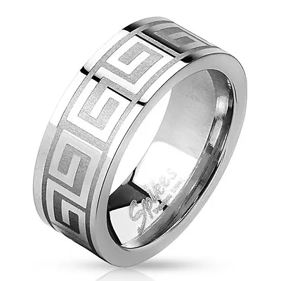 £5.30 • Buy New Womens Mens Stainless Steel Tribal Maze Aztec Band Two Tone Ring