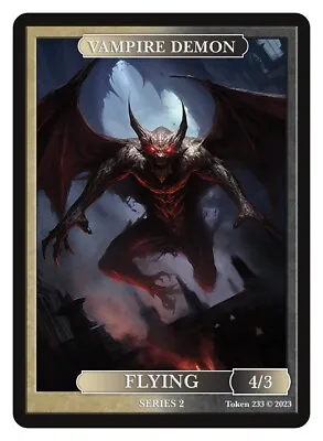 Vampire Demon Token Givememana Tokens Series 2 Magic The Gathering  MTG • $2