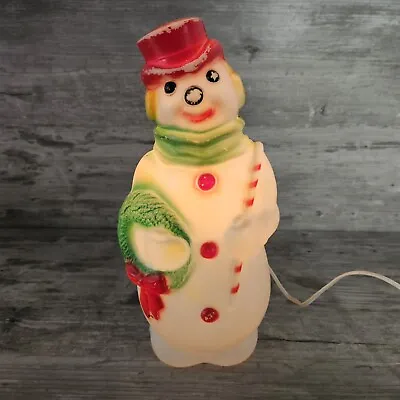 Vintage Empire 1968 Snowman Blow Mold Lights Up Christmas Holiday Tabletop 13in • $44.99