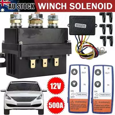 500A 12V HD Electric Contactor Winch Solenoid Twin Wireless Remote Recovery 4x4 • $43.95