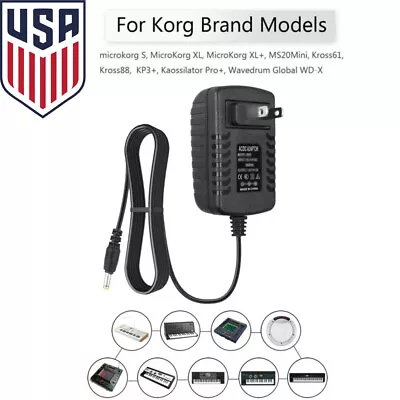 US Power Supply Adapter For Korg Monologue KA350 Volca Microkorg Series Keyboard • $13.99