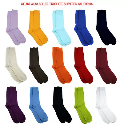 Men's Mid Calf Stylish Solid Socks Business Formal Occasions Many Colors NWT • $12.99