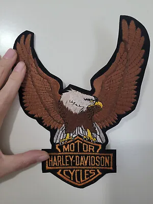 Harley Davidson Bald Eagle Large Motorcycle Jacket Patch 9  Vintage • $27.50