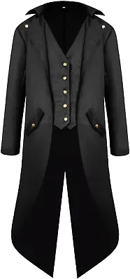 Men'S Steampunk Vintage Tailcoat Jacket Gothic Victorian Frock Coat Uniform Hall • $39.36