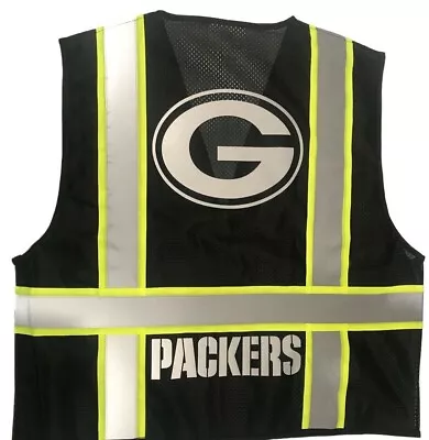 🏈 Green Bay Packers 🏈 Black Reflective Safety Vest W/reflective Logo • $45