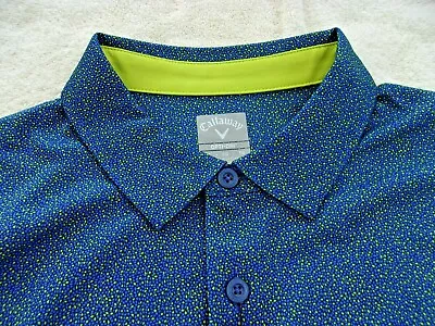 NWT Callaway Opti Dry Golf Polo Men's L XL Blue With Pattern $78 Polyester • $39.99