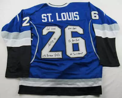 Martin St Louis Signed Auto Autograph Replica Lightning Jersey W/ Insc PSA/DNA I • $179