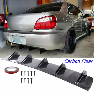 Carbon Fiber Car Rear Bumper Lip Diffuser Shark 5-Fins For Subaru WRX/STI 02-07 • $45.17