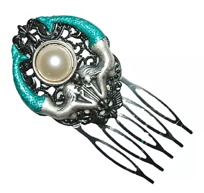 DOUBLE MERMAIDS HAIR SIDE COMB Decorative Hair Accessory Ornament SEA SIREN • $16.36