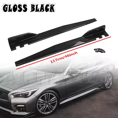 46'' Side Skirt Spoiler Body Kit Splitter For Infiniti Q50 Q60 Q70 G25 G35 G37 • $42.99