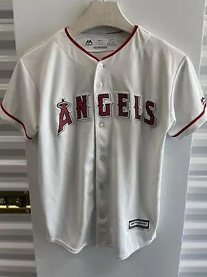 MIKE TROUT Majestic Cool Base Anaheim Angels Jersey Size YOUTH Large • $32.99