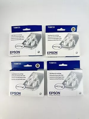 X4 Epson Stylus Photo R2400 Ink Cartridge LIGHT BLACK T059720 EXP. 2012-2017 • $23.95