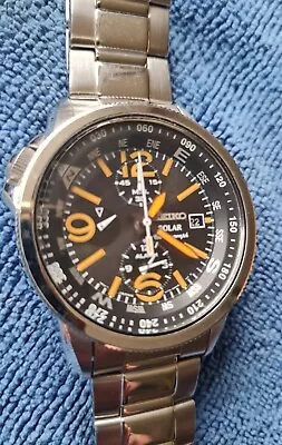 Seiko Solar Chronograph Mens Watch V1720AG0 • £155