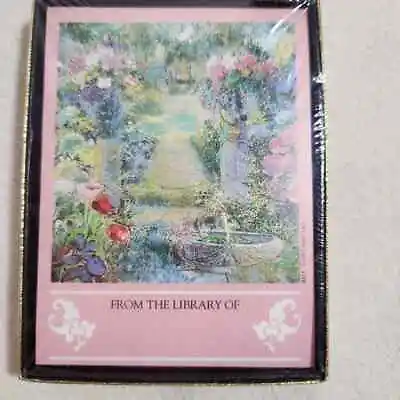 Vintage NEW Full Box Of 30 Self-Stick Flower Garden Bookplates • $18