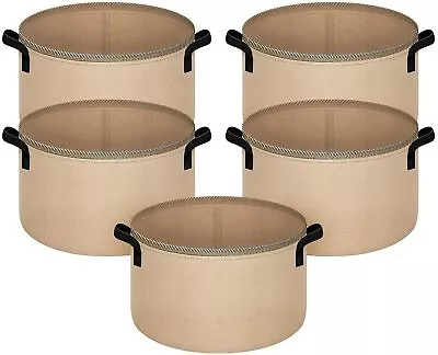 5 Pack Grow Bags Plant Fabric Pot Nursery Soil Bag W/ Handles Thickened Nonwoven • $28.99