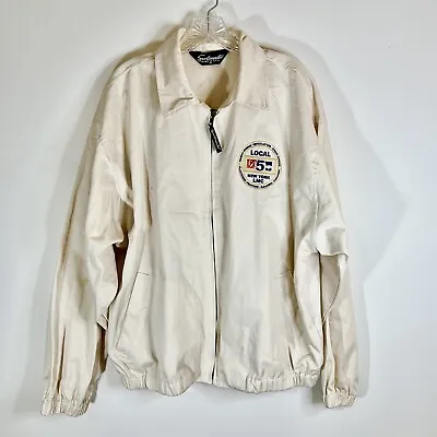 Vintage Cream/Tan Men’s Jacket With NY Mason Union Patch Sz XL Sportsmaster USA • $25