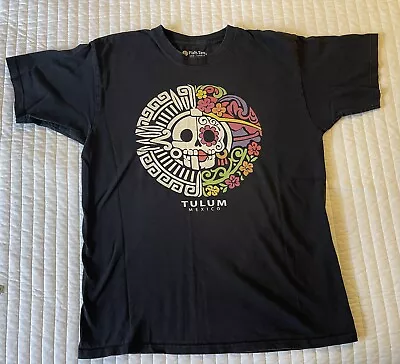 Tulum Mexico Women’s T-shirt Mayan Skull Size L • $13.99