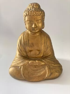 Vintage Gold Resin Meditating Sitting Buddha Statue Figurine 6  X 5  • $19.95