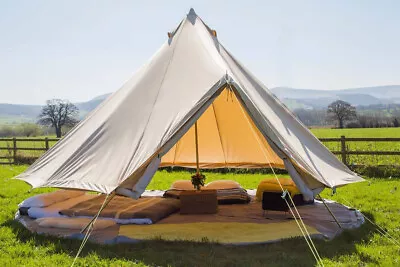 AU Warehouse Outdoor Glamping 5M Canvas Bell Yurt Tent With Detachable Floor • $799