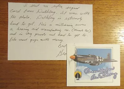 US WW2 Fighter Ace Kenneth Dahlberg 15-Vic 354th Group Signed-Card • $29.99