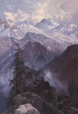 Art Thomas Moran Summit Of The Sierras Nevada (1875) Print Giclee Canvas • $11.99