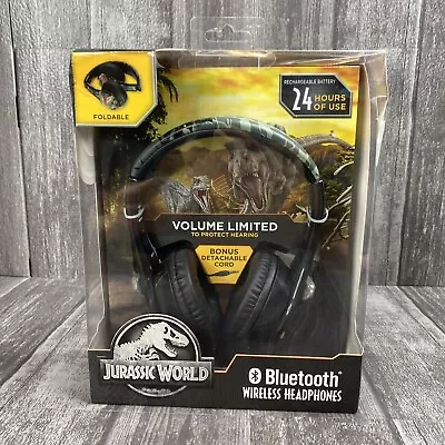 Jurassic World Bluetooth Wireless Headphones EKids Velociraptor Black Camo NIB • $29.99