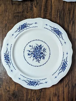 Mayhill Federalist Ironstone Chop Plate White Blue Floral Scalloped 12 In(21) • $29.99