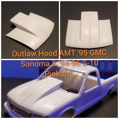 Resin Cowl/Outlaw Hood For '95 Sonoma SLS Pickup & '94/95/96 Chevy S-10 1/25 NEW • $8