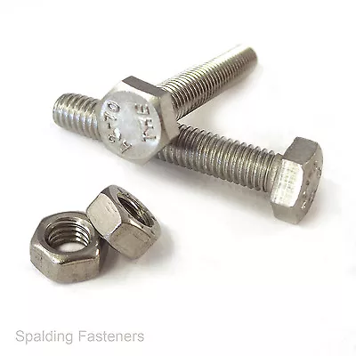 £2.58 • Buy M6 (6mmØ) A2 Stainless Steel Hex Head Fully Threaded & Part Thread Bolts + Nuts