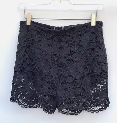 Zara Black Lace Shorts Size Large Ref 0839 229 Rrp £39.99 • $24.65