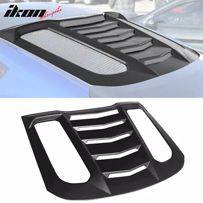 Fits 15-23 Ford Mustang Coupe IKON V2 Rear Window Louver Cover ABS Matte Black • $129.99