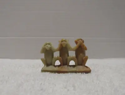 Hand Carved Soapstone 3 Monkeys Figurine Speak See Hear NO EVIL • $19.95