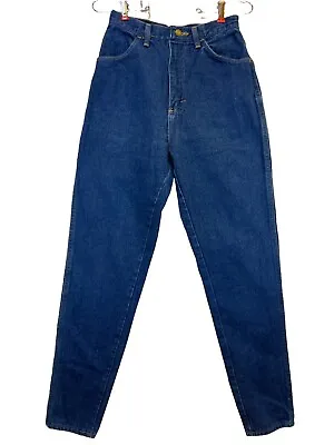 Vintage Rustler Women’s High Waisted Denim Mom Jeans Blue Size 10 32” Length USA • $15.32