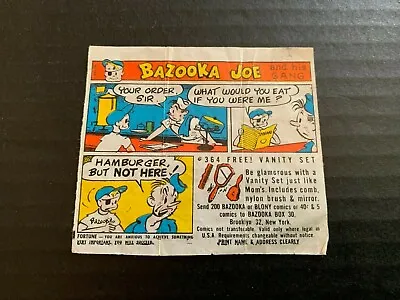 Vintage 1950's Bazooka Joe And His Gang Bubble Gum Waxed Comic • $10