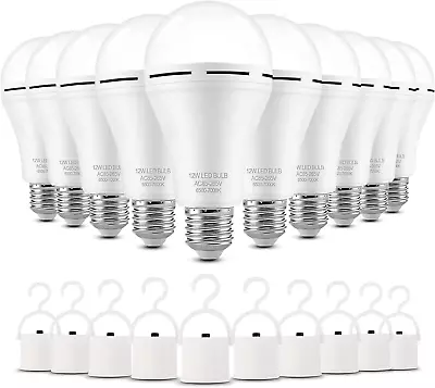 10 Pack Emergency Bulbs Rechargeable LED Light With Battery Backup LED Bulbs • $51.28