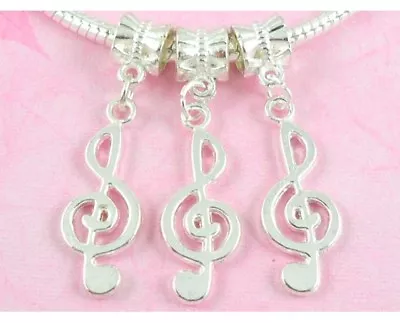 30pcs Silver Plated Musical Note Dangle Charms Fit Bracelet NY20 • $4.89
