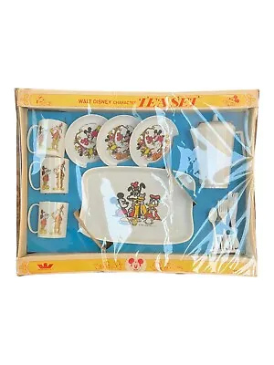 Vintage 1950’s Walt Disney Mickey Mouse Plastic Tea Set - New In Box & Plastic! • $59.99