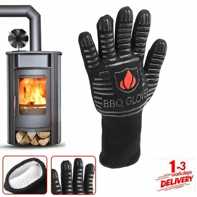Log Burner Fire Heat Proof Resistant Glove  Wood Coal Stove Fireplace Pit Uk • £6.99