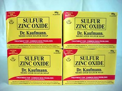 £17.87 • Buy DR. KAUFMANN MEDICATED SULFUR ZINC OXIDE SOAP - 4 Boxes Of 80g
