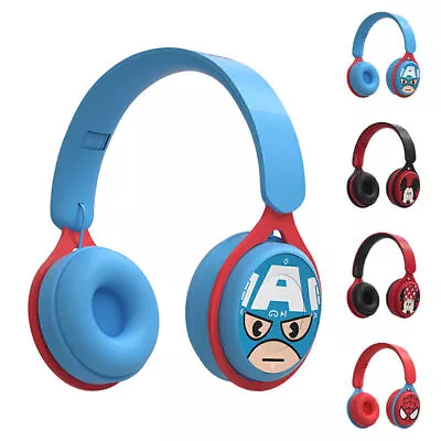Kids Wireless Headphones Mickey Mouse Headset Super-Heroe Bluetooth Earphone • £9.49