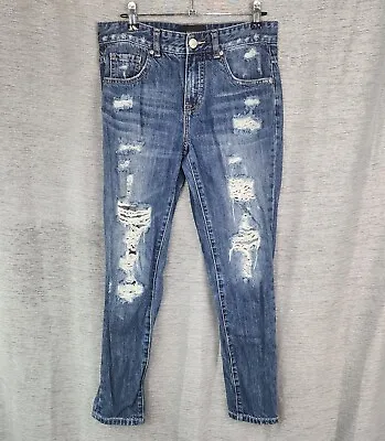 Decjuba Denim Womens Size 8 Ripped Denim Blue Jeans Distressed 30  Waist  • $24.47