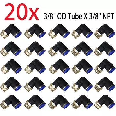 20Pack 3/8  OD Tube X 3/8  NPT Pneumatic Male Elbow Push To Connect Air Fitting • $22.69